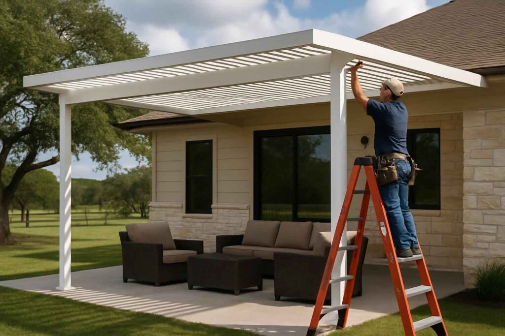 aluminum patio cover installer in hunt tx