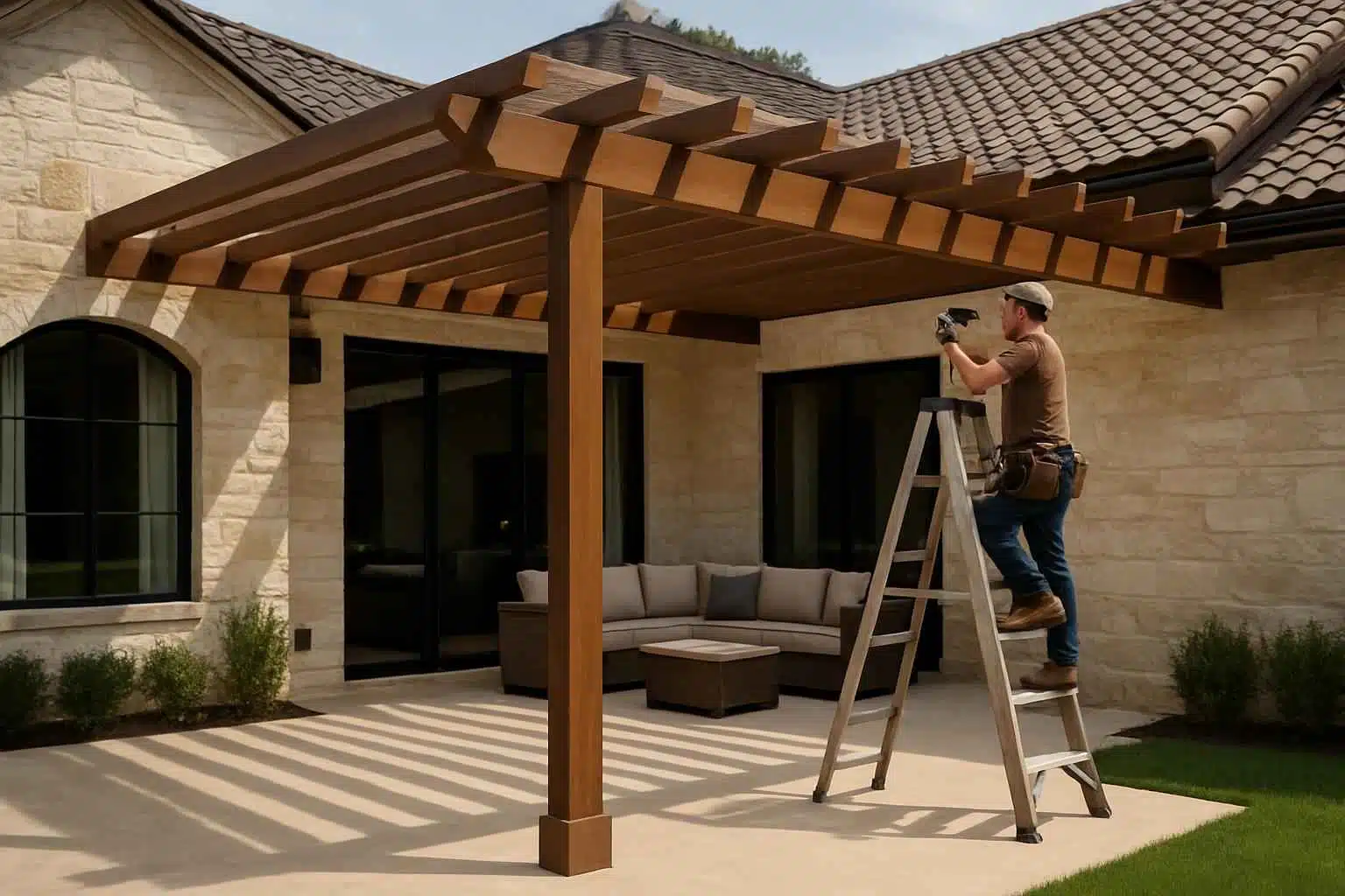 attached pergola installer in blanco tx