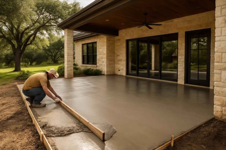 concrete patio installation service in kendalia tx