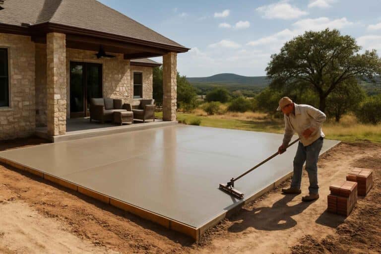 concrete patio installation service in round mountain tx