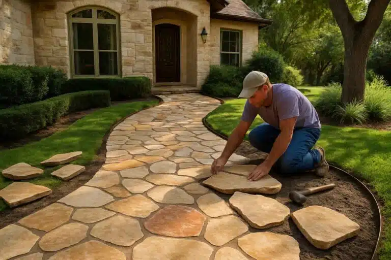 flagstone walkway installer in boerne tx
