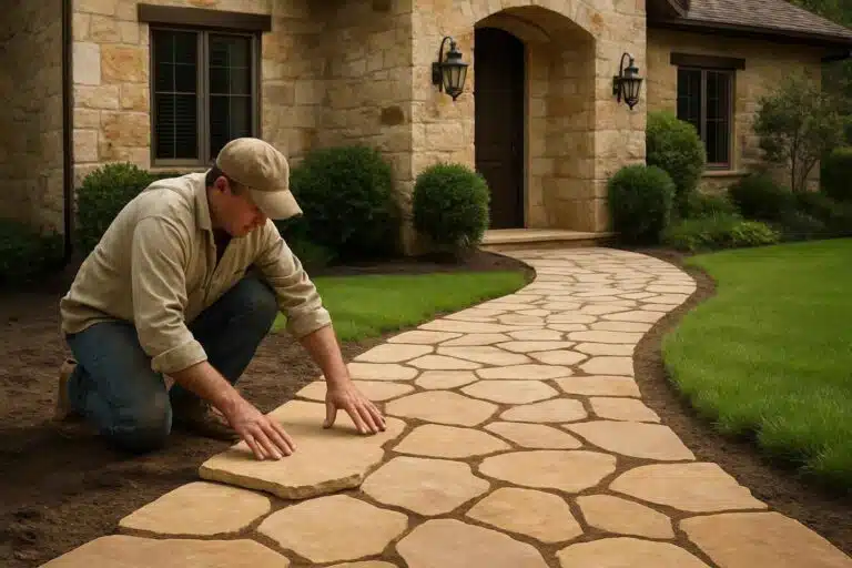 flagstone walkway installer in hunt tx