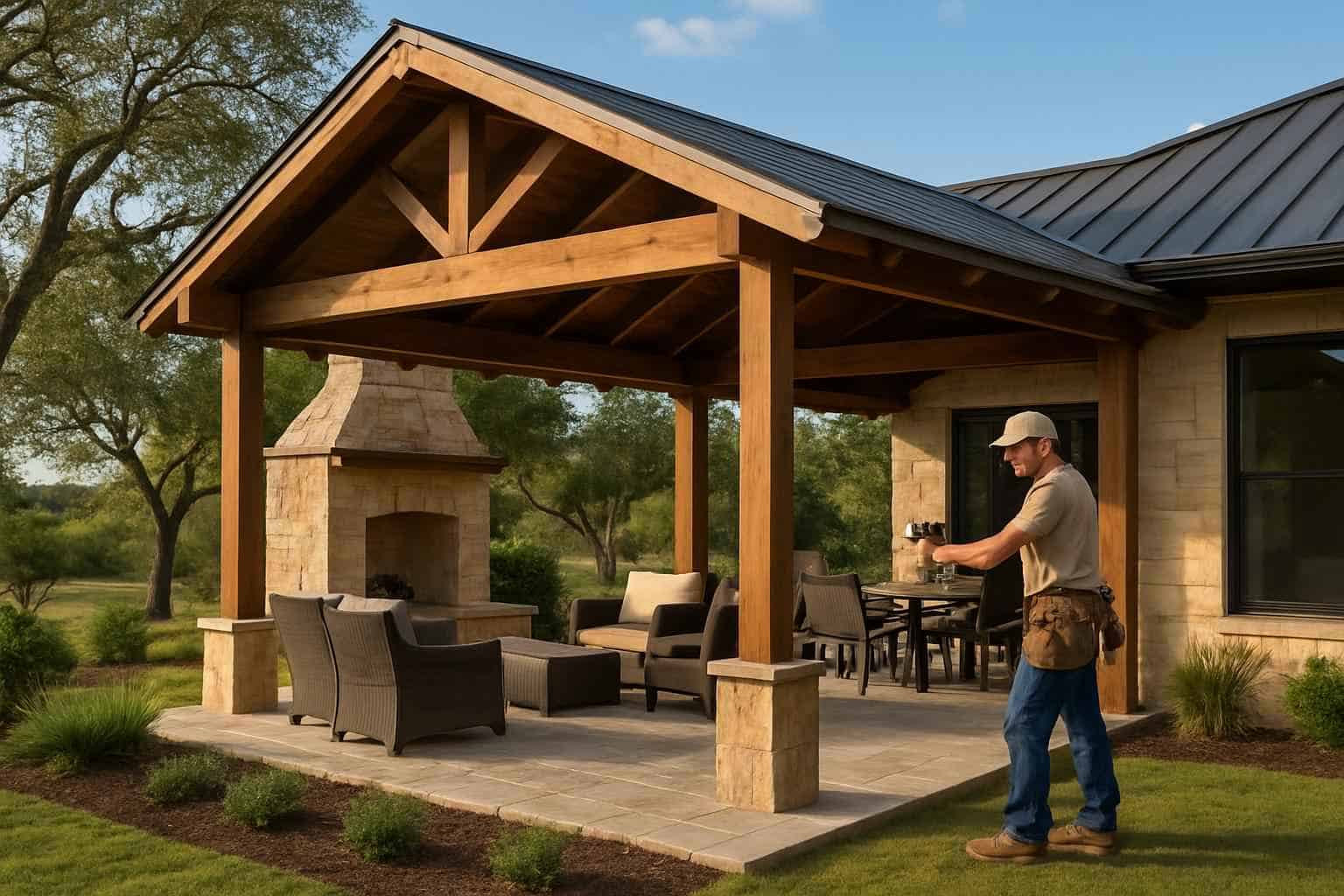 freestanding patio cover contractor in blanco tx