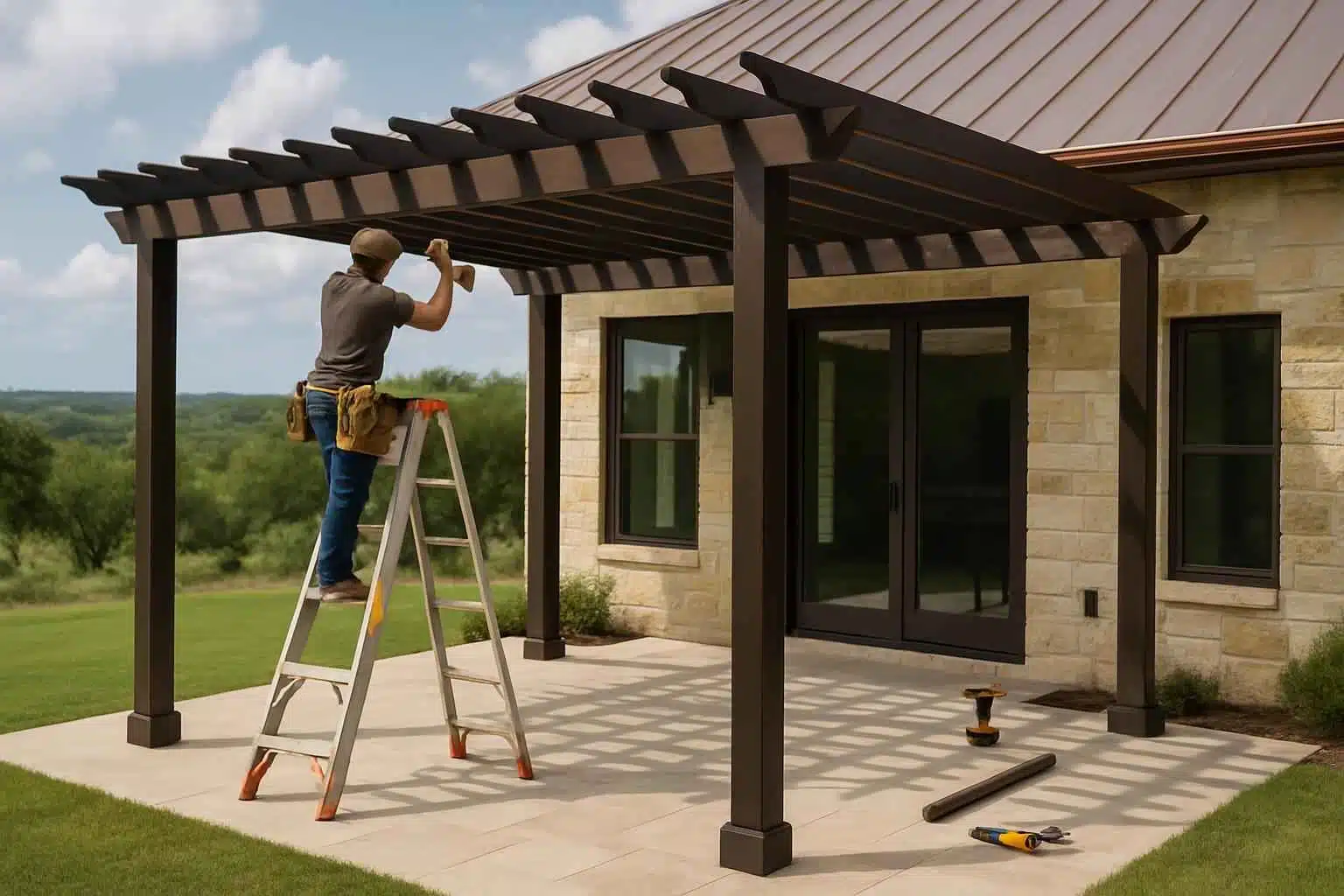 freestanding pergola installer in blanco tx