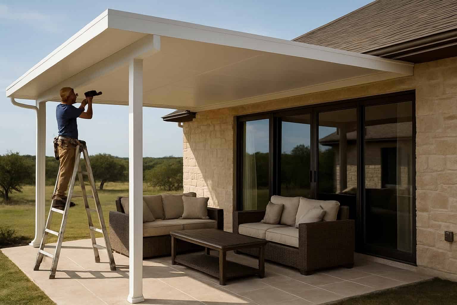 insulated patio cover installation in blanco tx