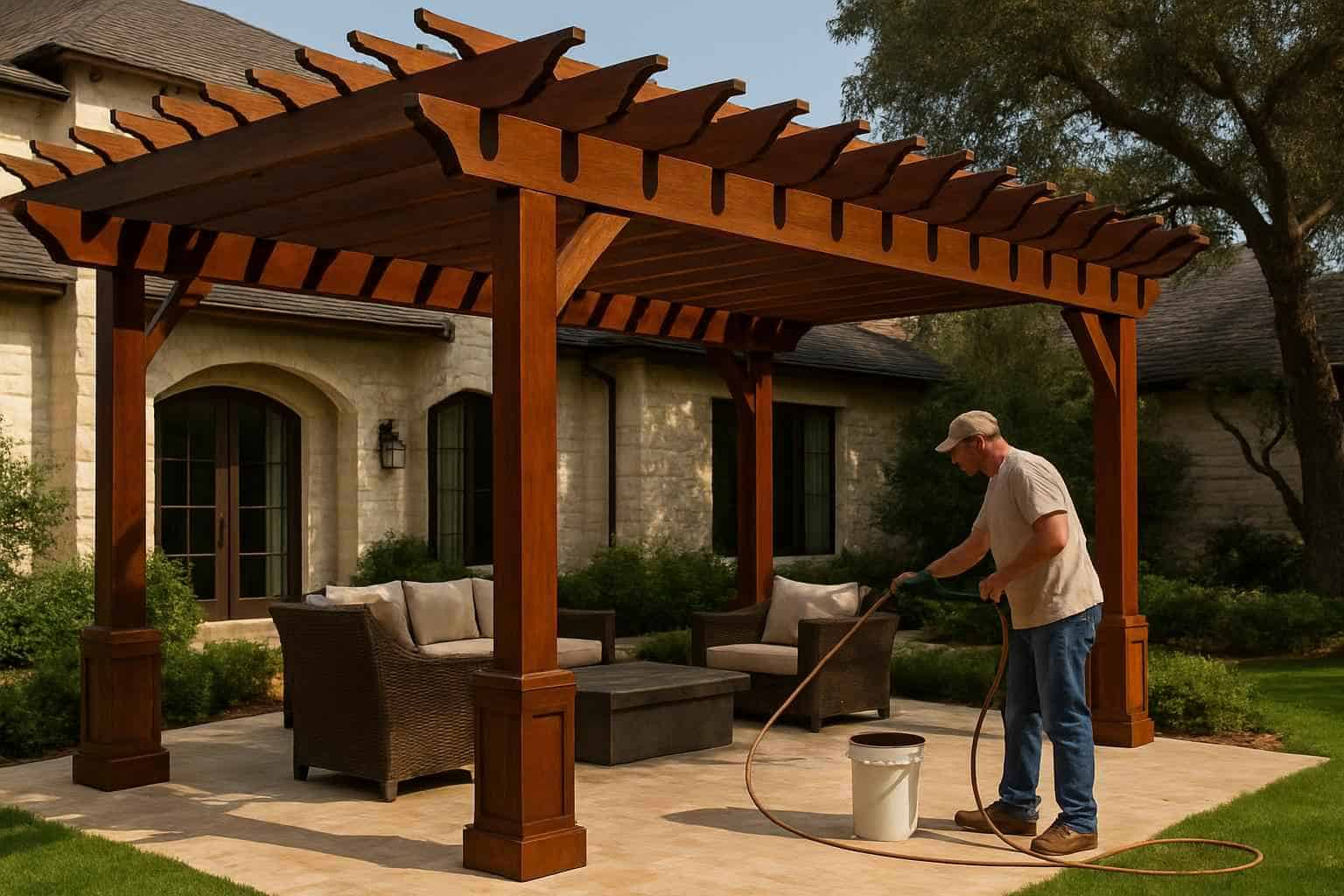 pergola stain service in blanco tx