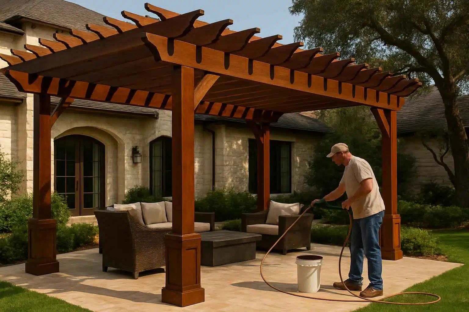 pergola stain service in blanco tx