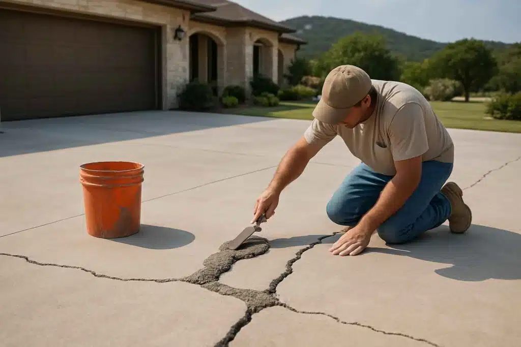 slab crack repair service in round mountain tx