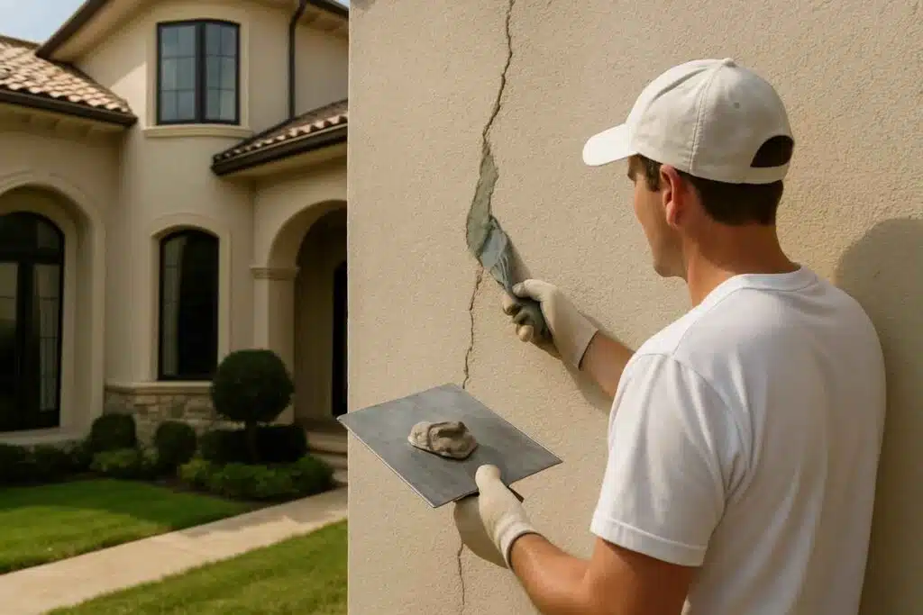 stucco crack repair service in hunt tx