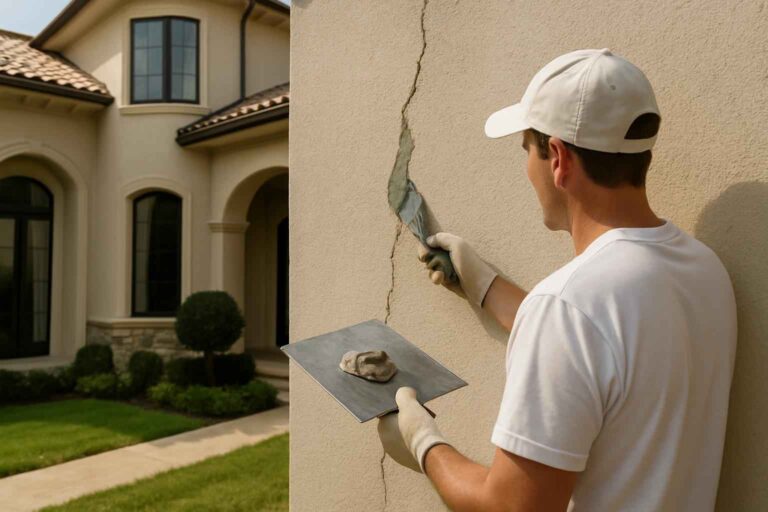 stucco crack repair service in hunt tx
