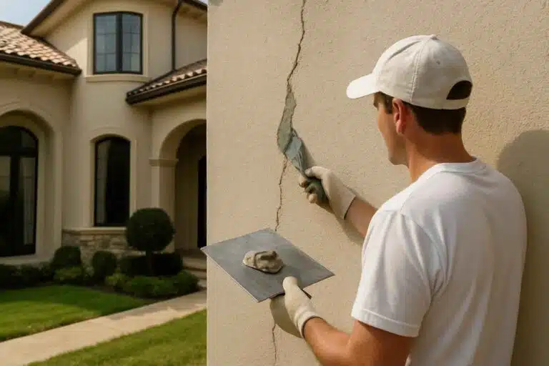stucco crack repair service in hunt tx