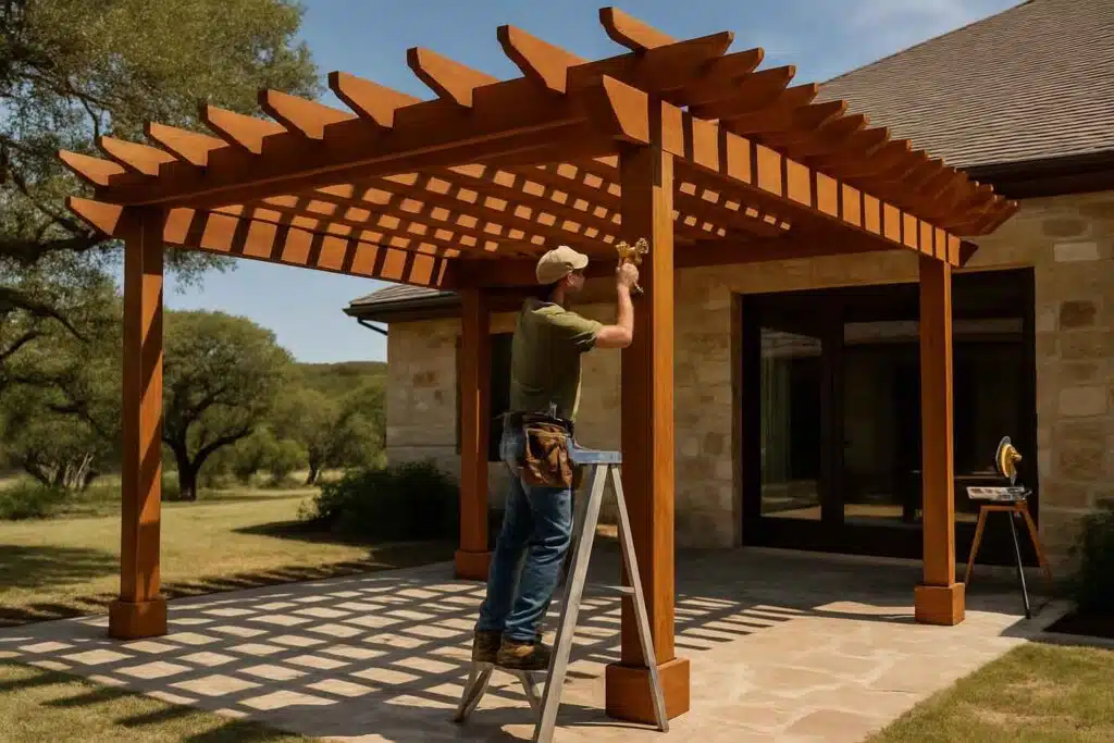 wood pergola builder in kendalia tx
