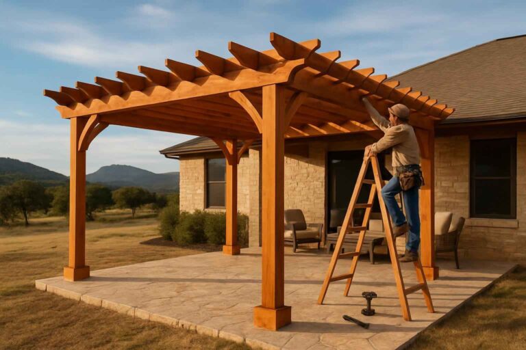 wood pergola builder in mountain home tx