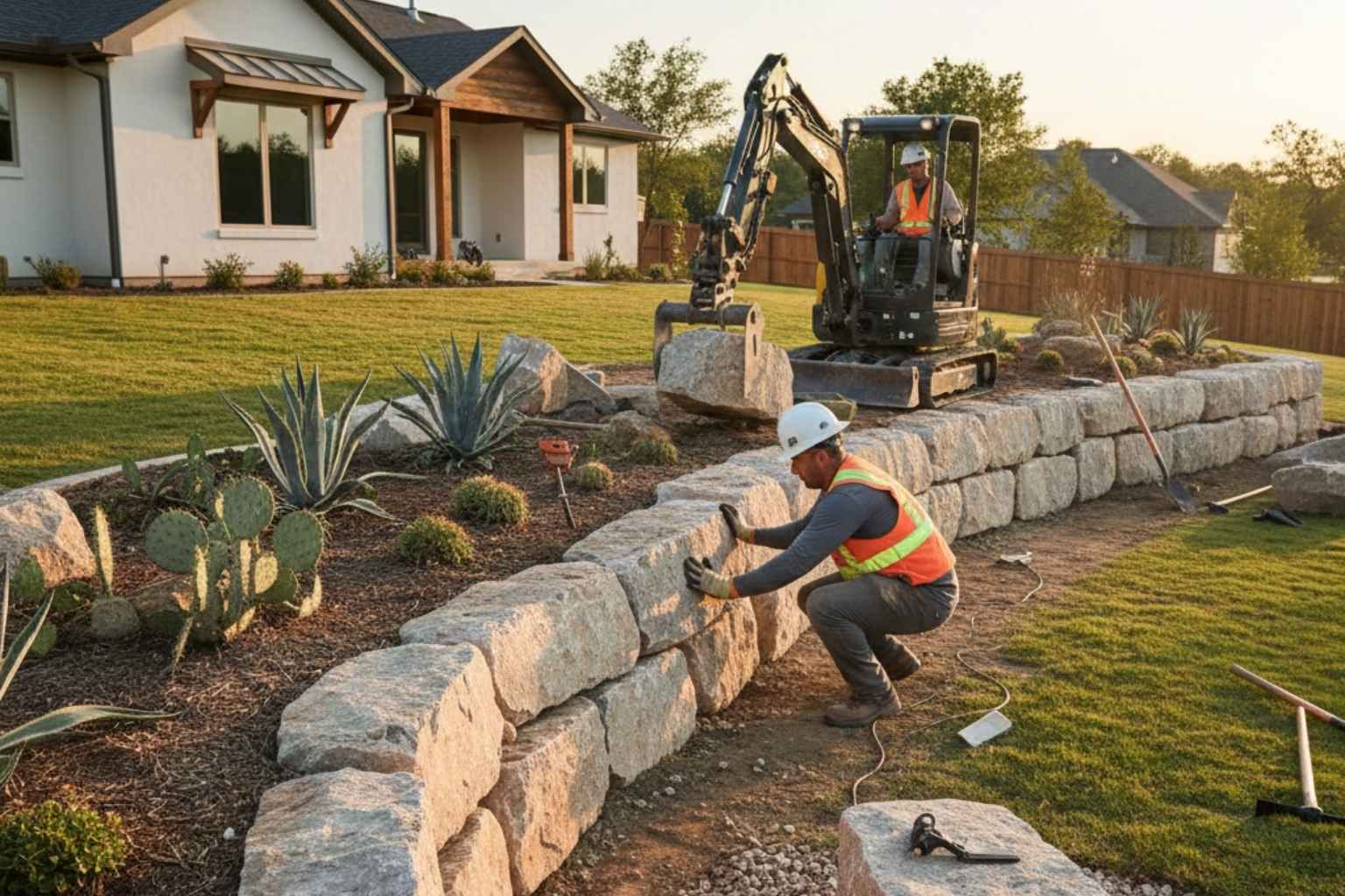 Boulder Retaining Wall Builder In Cottonwood Shores TX