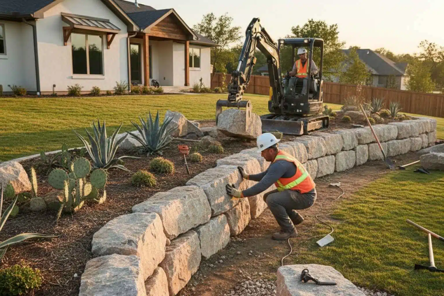 Retaining Wall Contractor In Cottonwood Shores TX Boulder Retaining Wall Builder In Cottonwood Shores TX