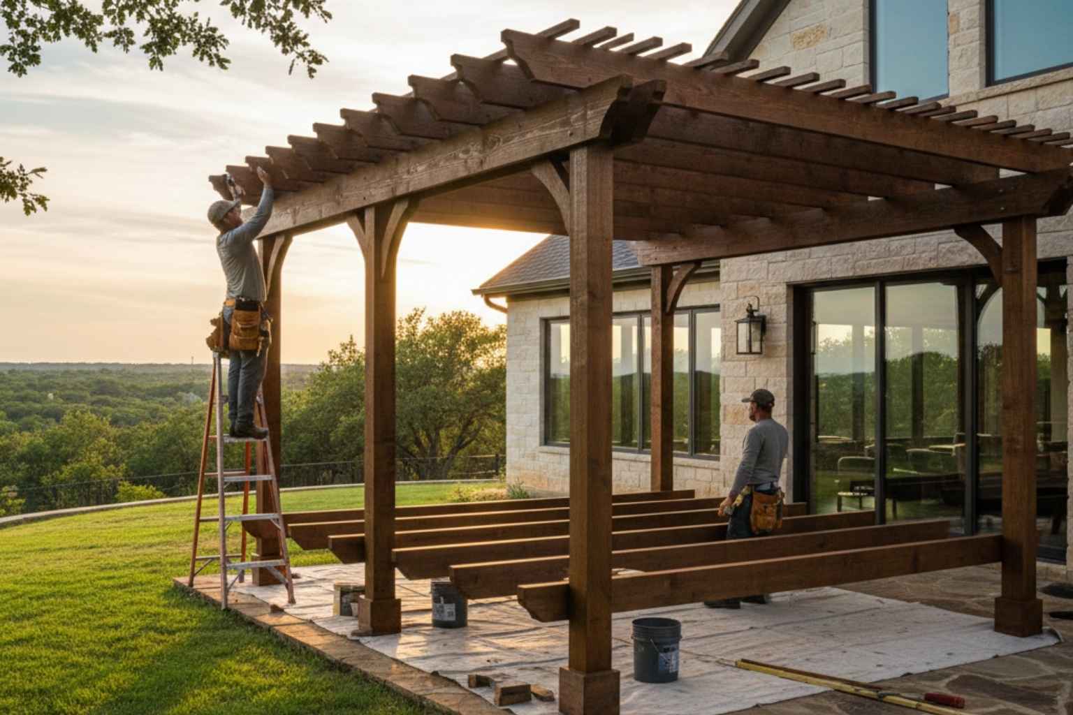 Pergola Stain Service In Mason TX