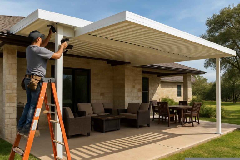 aluminum patio cover installer in kingsland tx