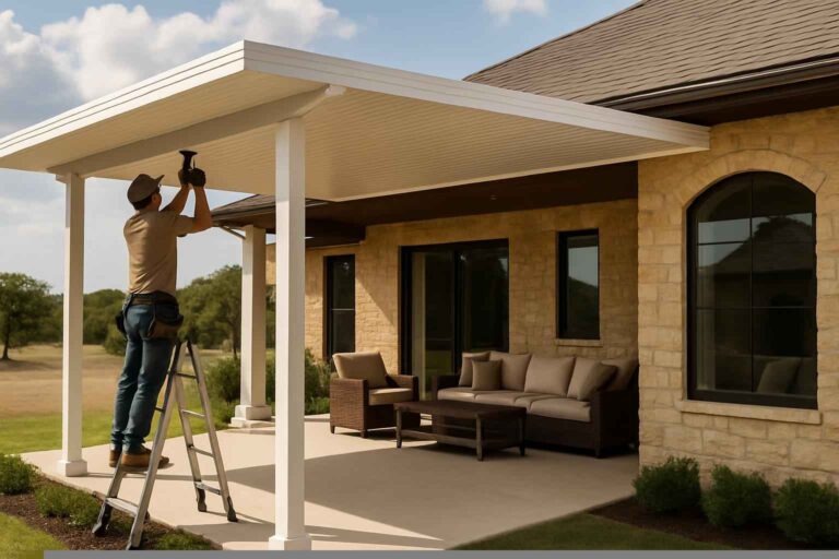 aluminum patio cover installer in pipe creek tx