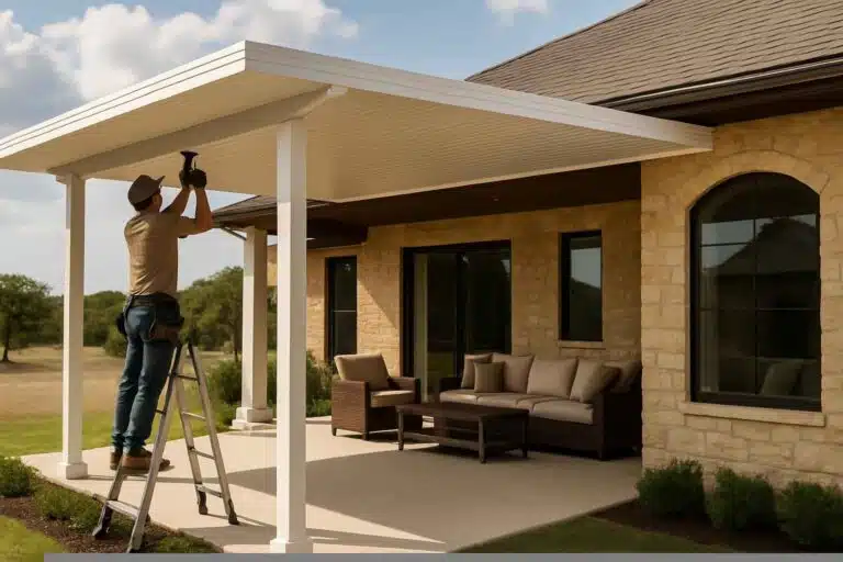 aluminum patio cover installer in pipe creek tx
