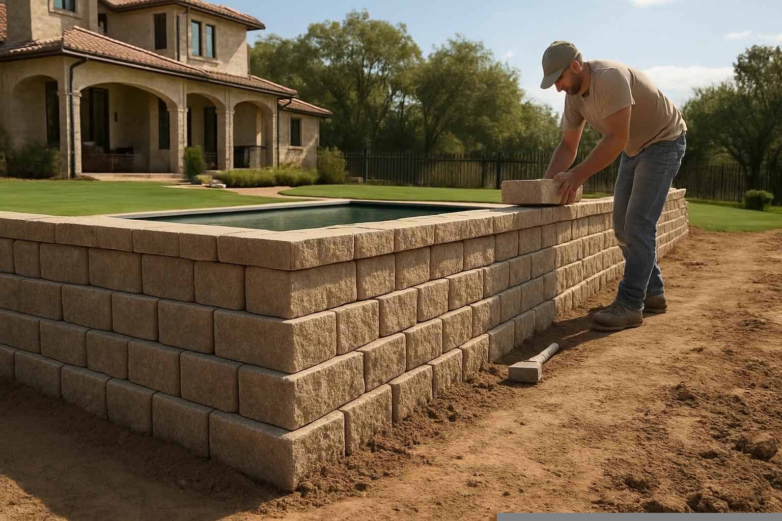 Retaining Wall Contractor In Cottonwood Shores TX Block Retaining Wall Builder in Cottonwood Shores TX