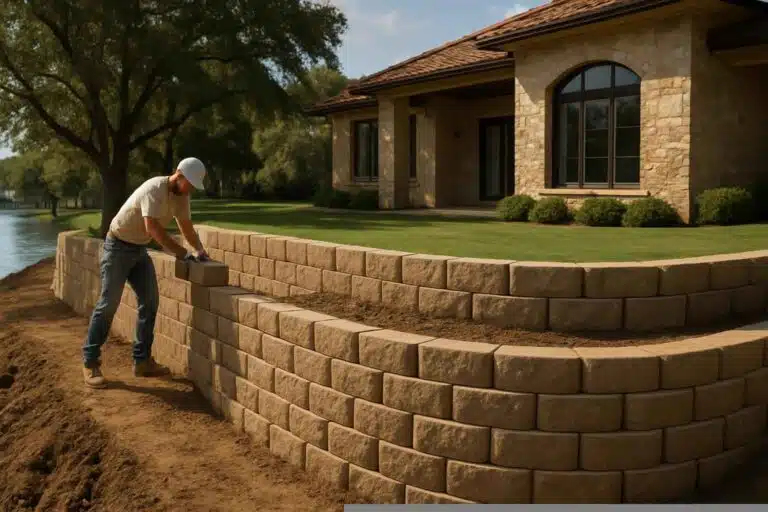 Retaining Wall Contractor In Granite Shoals TX Block Retaining Wall Builder In Granite Shoals TX