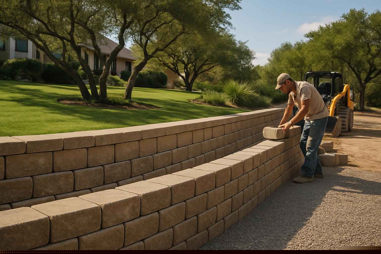 Block Retaining Wall Builder in Kingsland TX
