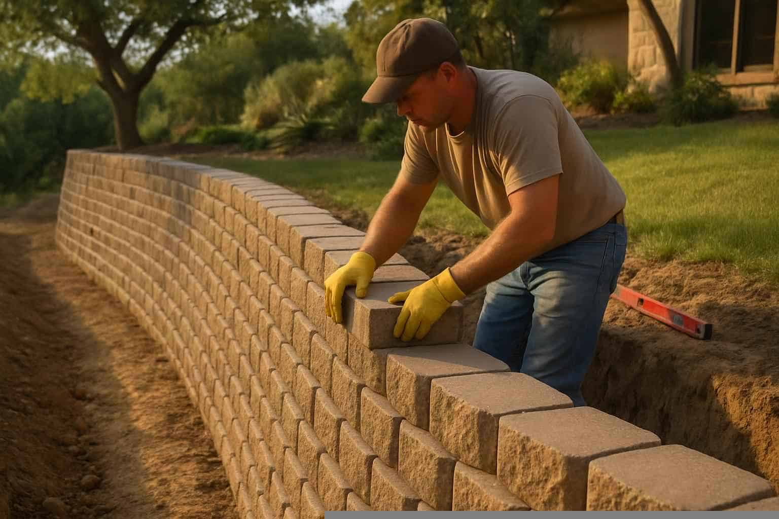 Block Retaining Wall Builder in Mason TX