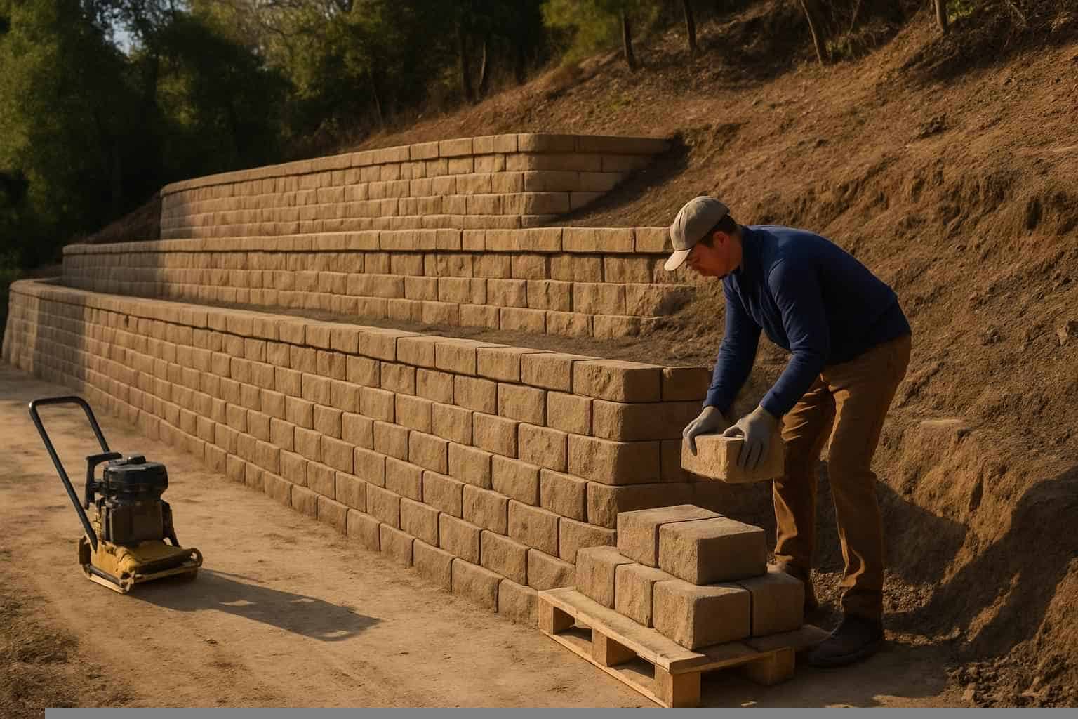 Block Retaining Wall Builder in Pipe Creek TX