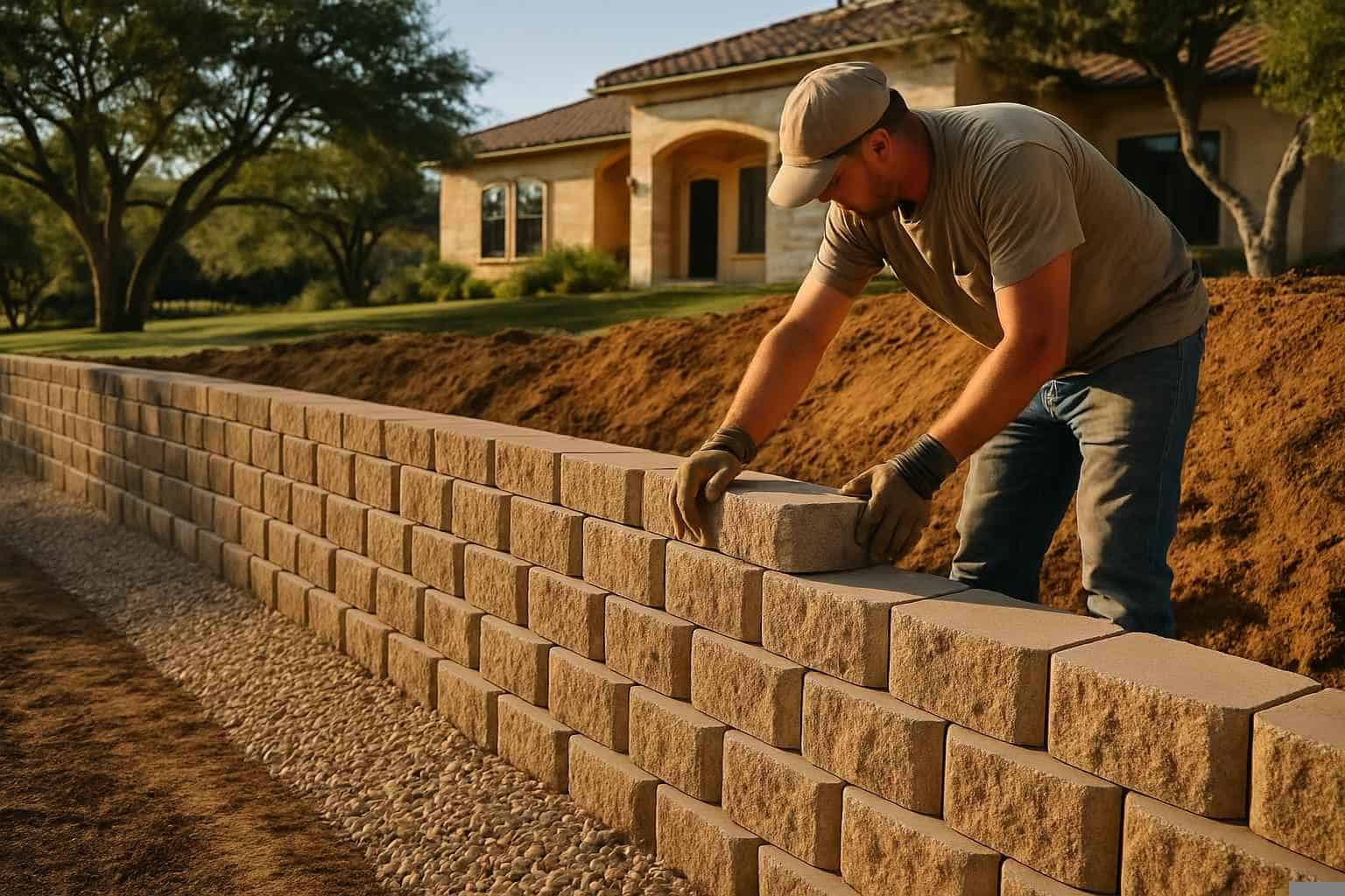 Block Retaining Wall Builder in Pontotoc TX