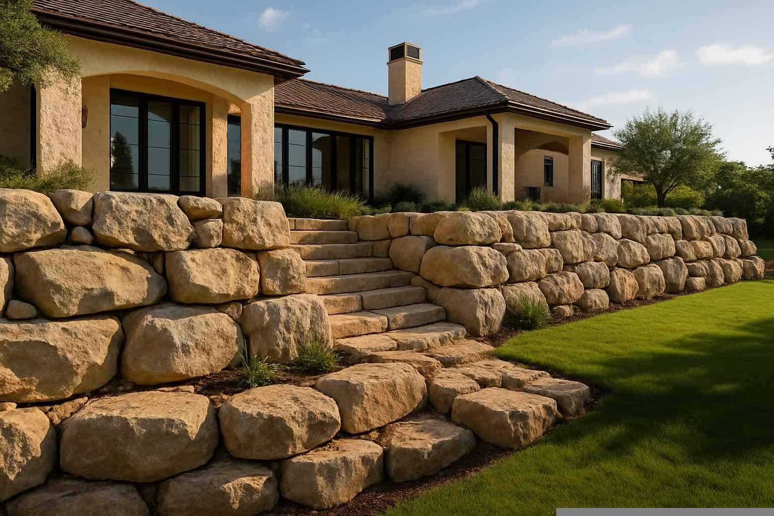 Boulder Retaining Wall Builder in Horseshoe Bay TX