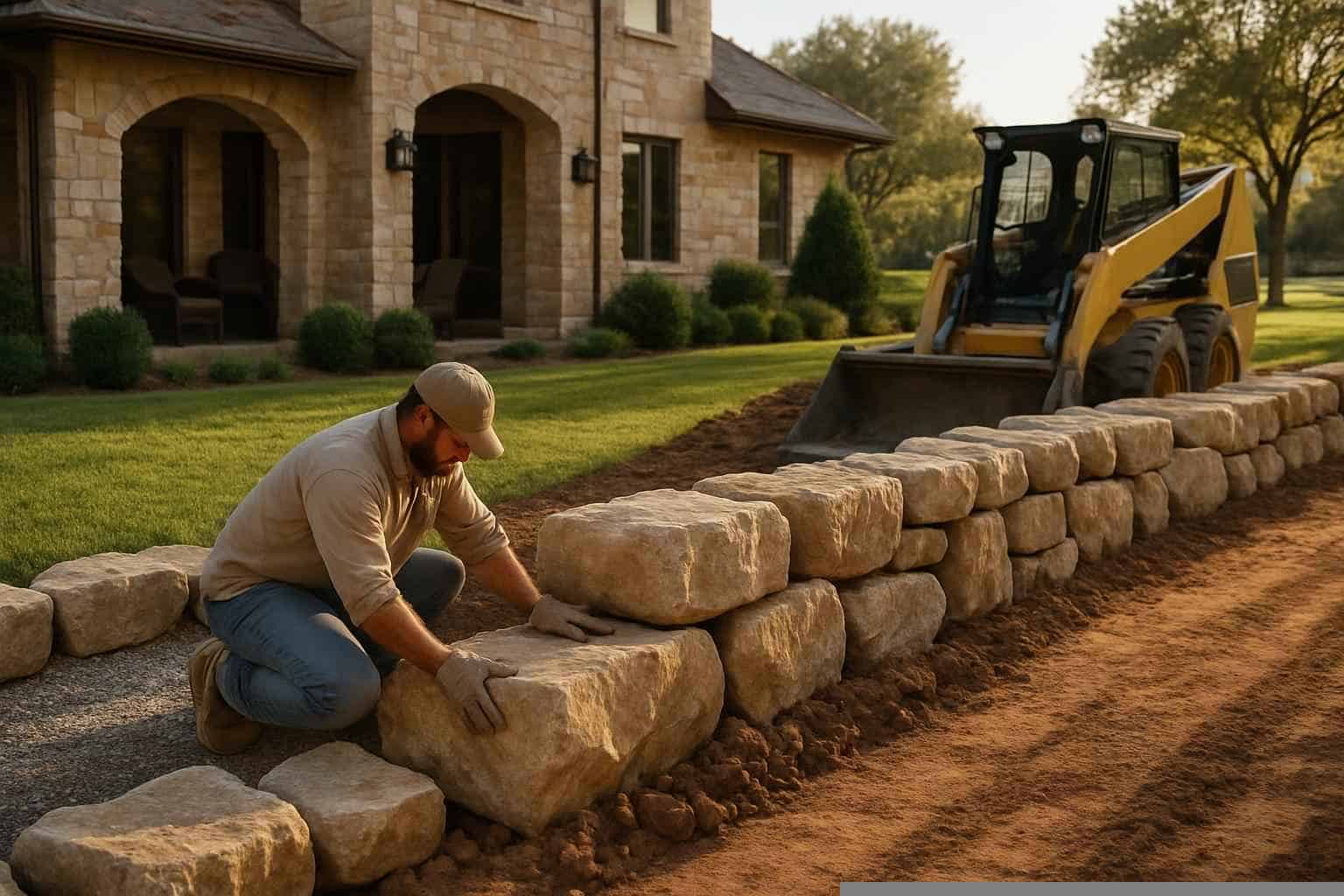 Boulder Retaining Wall Builder in Mason TX