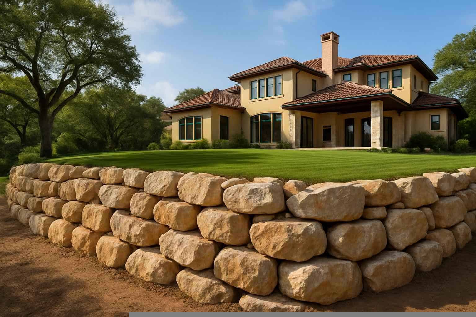Boulder Retaining Wall Builder in Pipe Creek TX