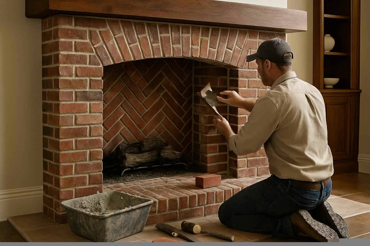 Brick Fireplace Surround Installer in Cottonwood Shores TX