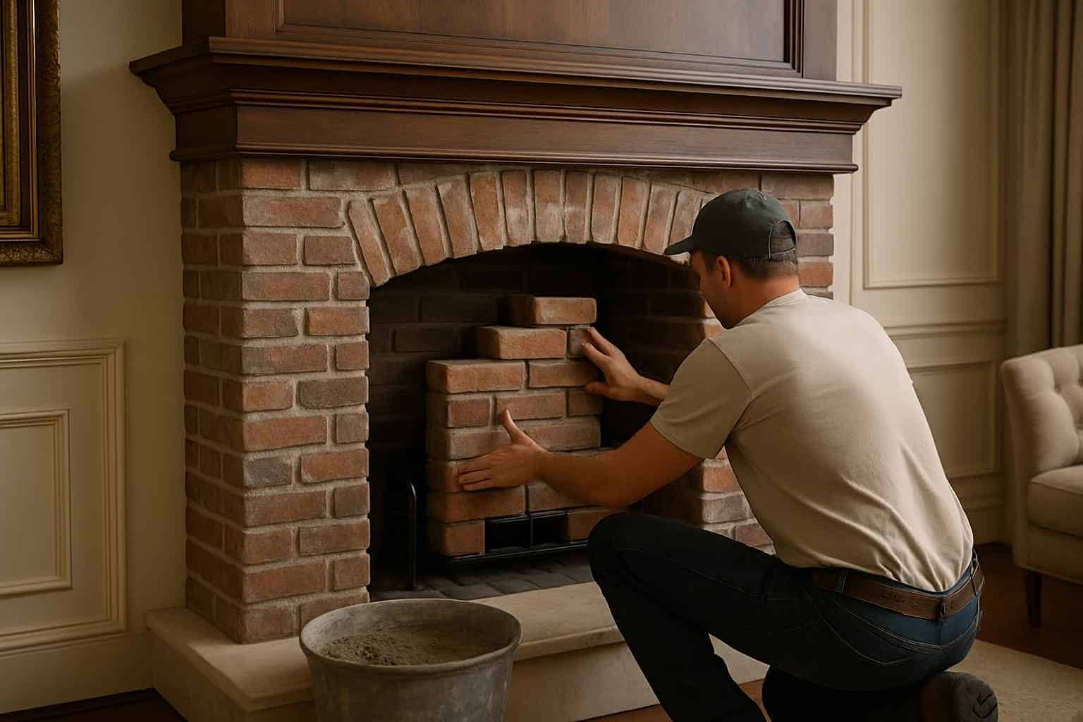 Brick Fireplace Surround Installer in Mason TX