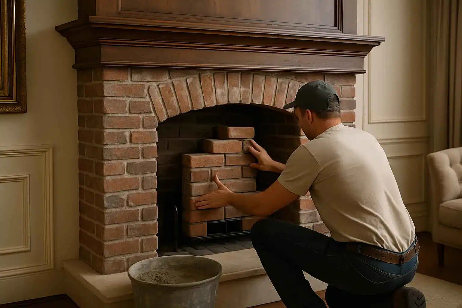 Brick Fireplace Surround Installer in Mason TX