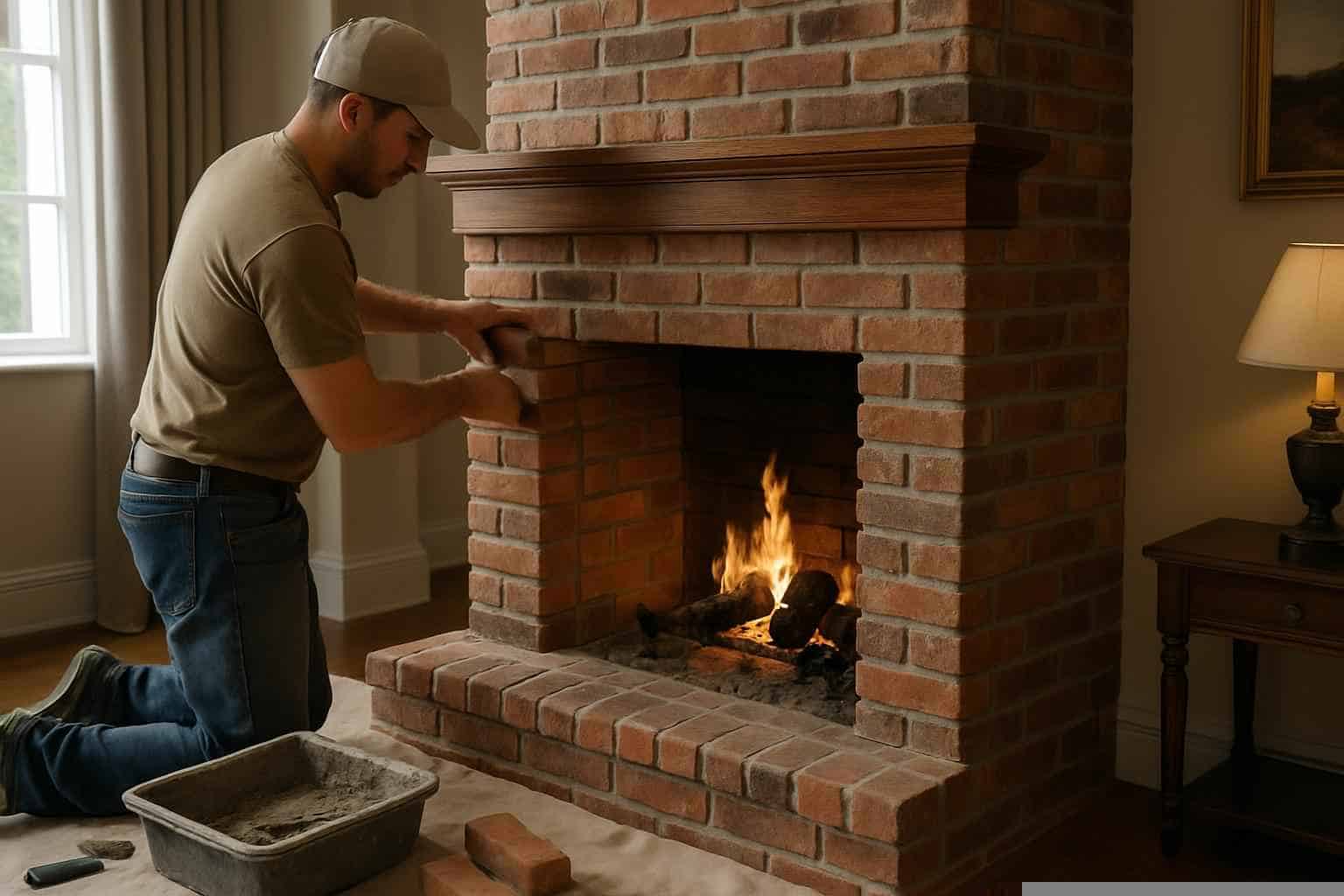 brick fireplace surround installer in medina
