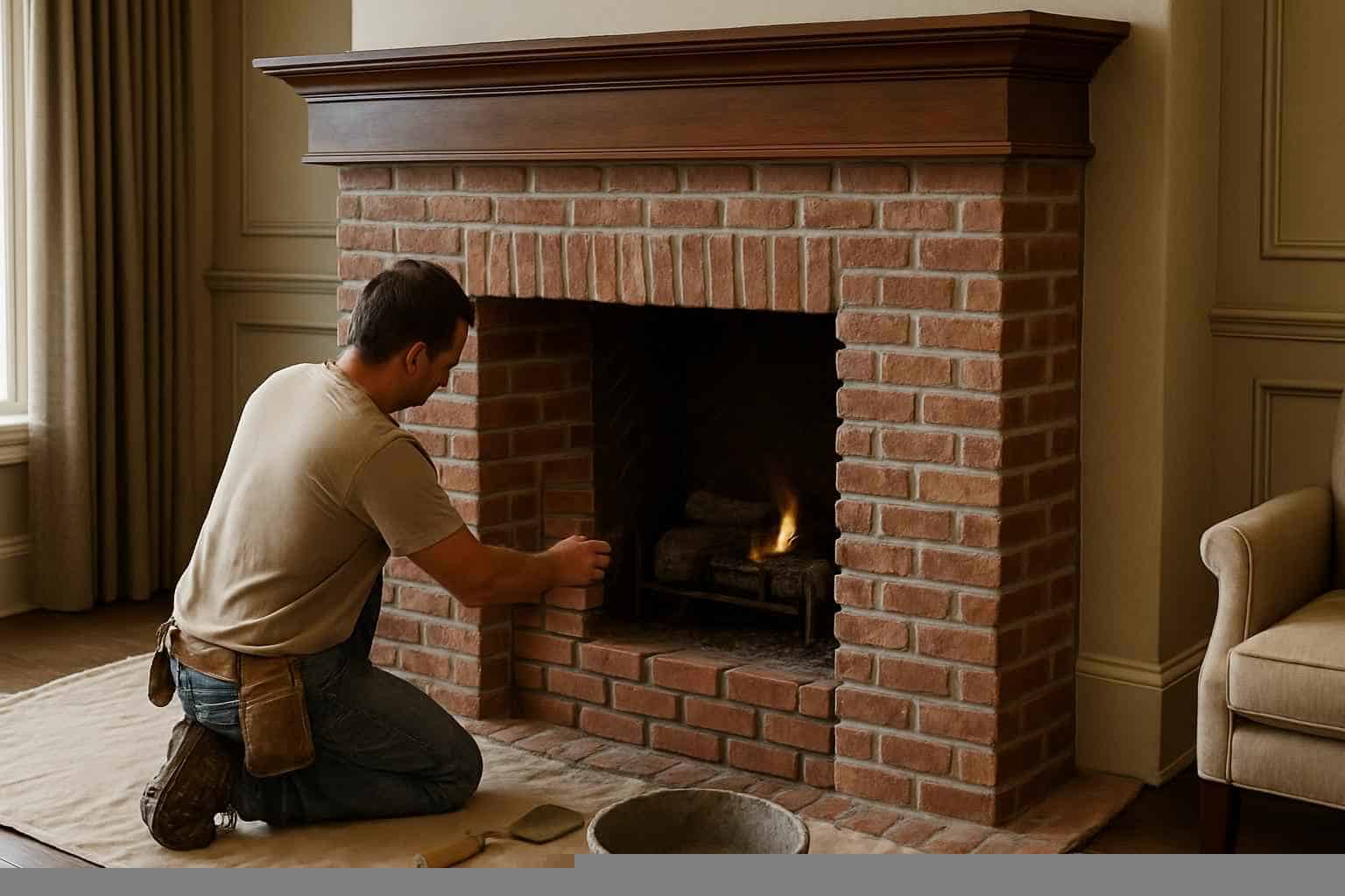 Brick Fireplace Surround Installer in Pontotoc TX