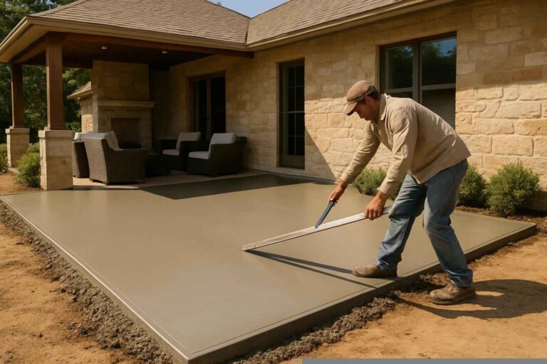 concrete patio installation service in mason tx