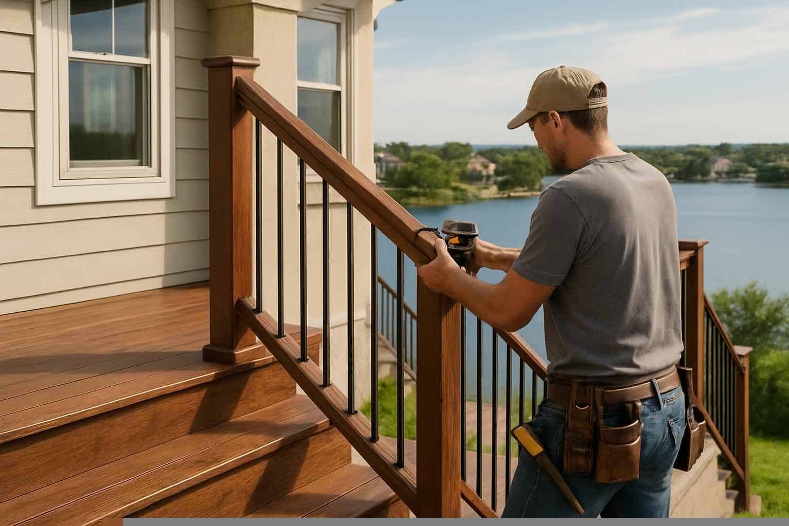 Deck Construction Contractor In Cottonwood Shores TX Deck Stair Railing Installer in Cottonwood Shores TX