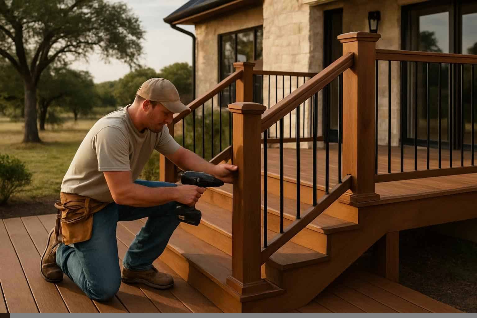 deck stair railing installer in pipe creek
