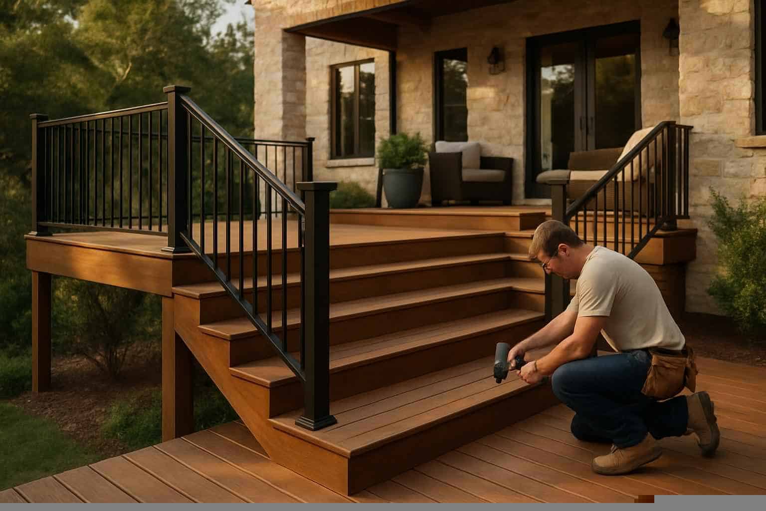 Deck Stair Railing Installer in Pontotoc TX