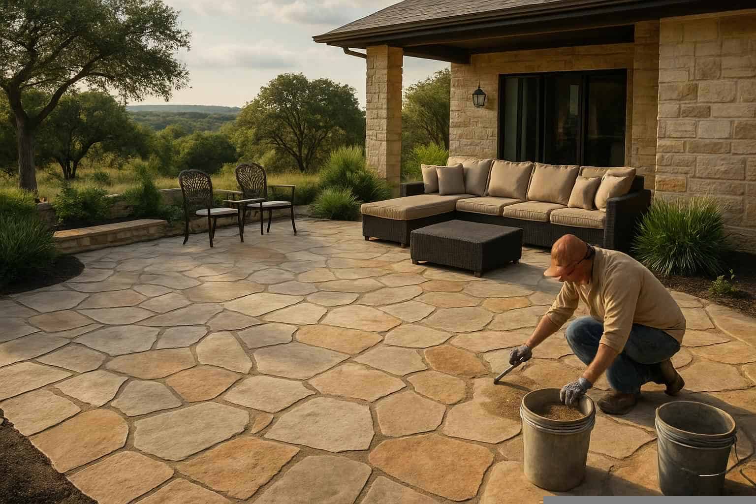 Flagstone Patio Installer in Pipe Creek TX