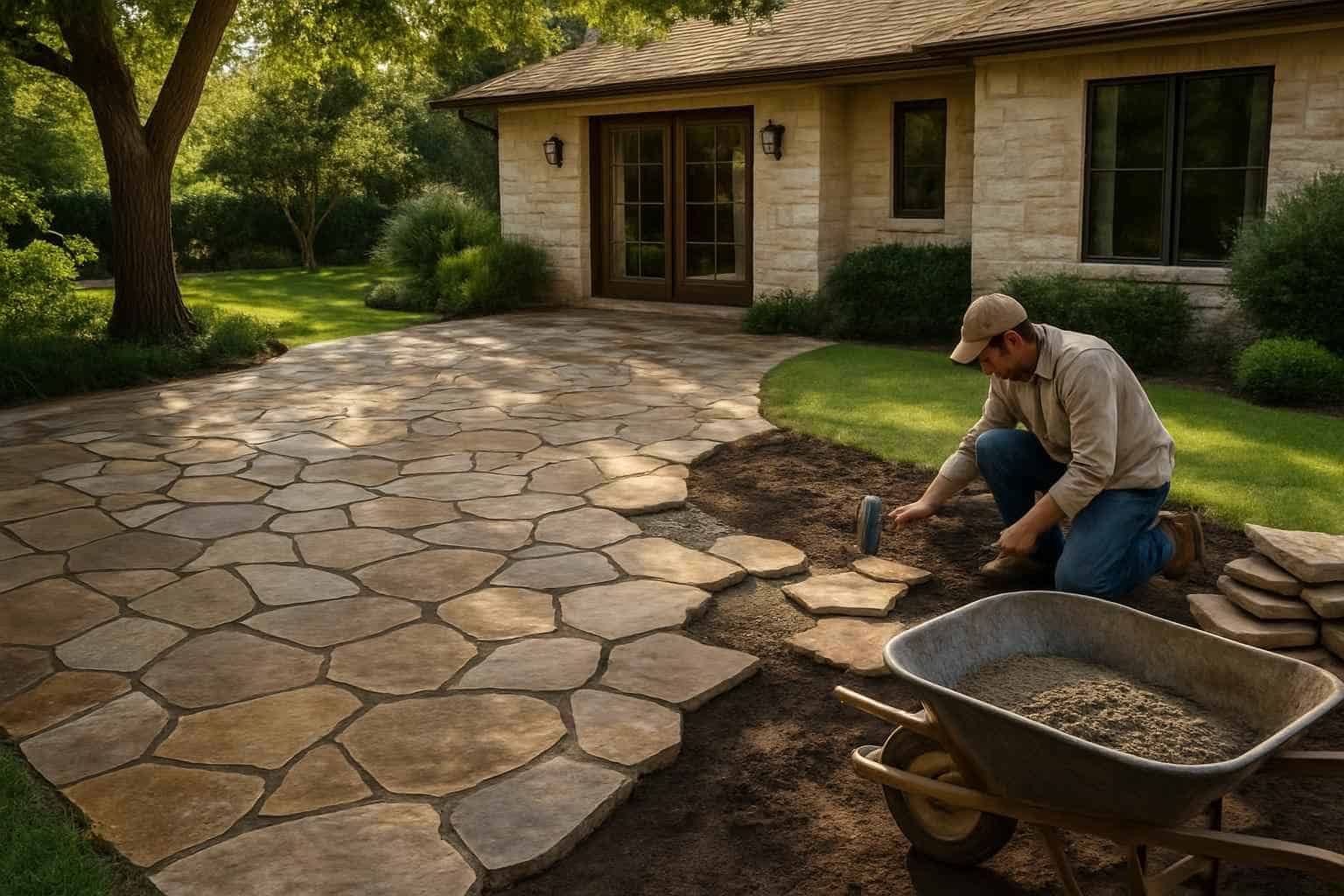 Flagstone Patio Installer in Pontotoc TX