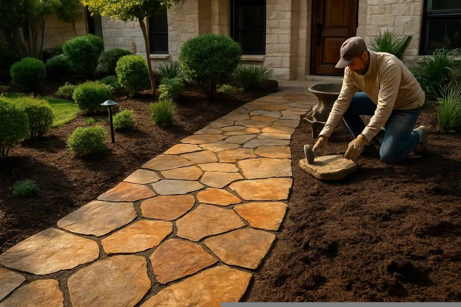 Path Walkway Contractor In Cottonwood Shores TX Flagstone Walkway Installer in Cottonwood Shores TX