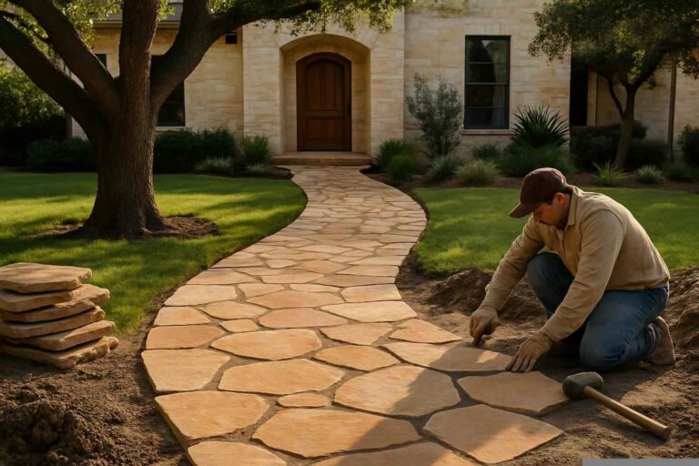 Flagstone Walkway Installer In Llano TX