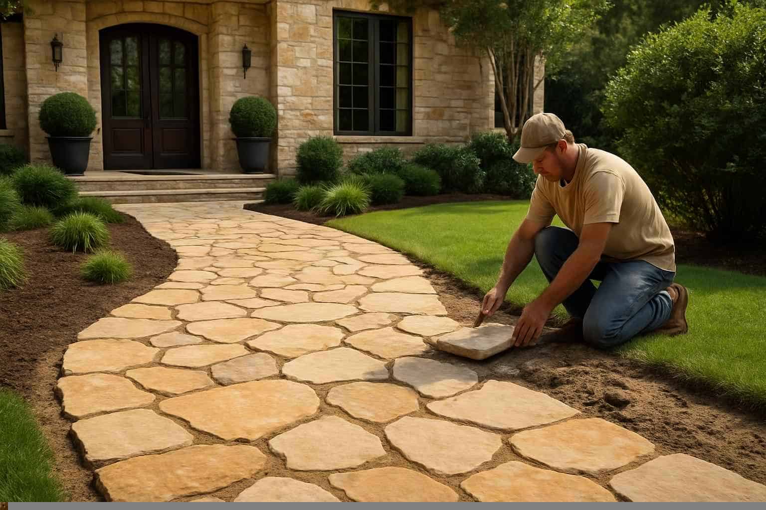 Path Walkway Contractor In Pipe Creek TX Flagstone Walkway Installer in Pipe Creek TX
