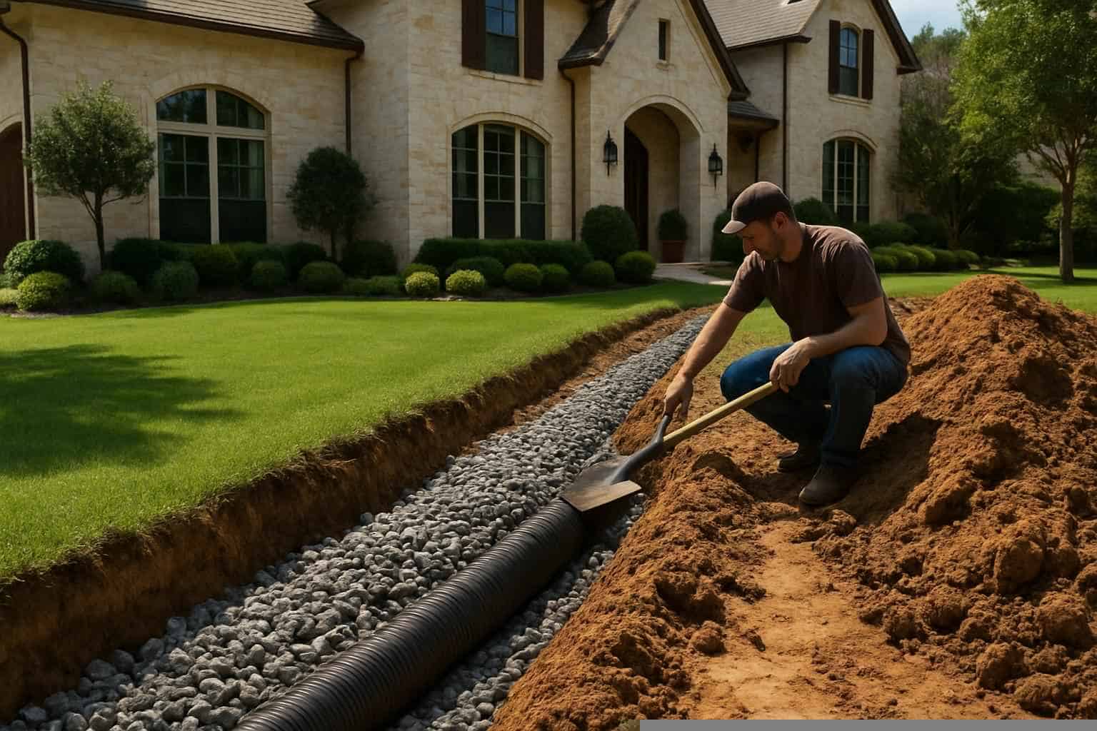 Drainage Solutions Contractor In Cottonwood Shores TX French Drain Installation Contractor in Cottonwood Shores TX