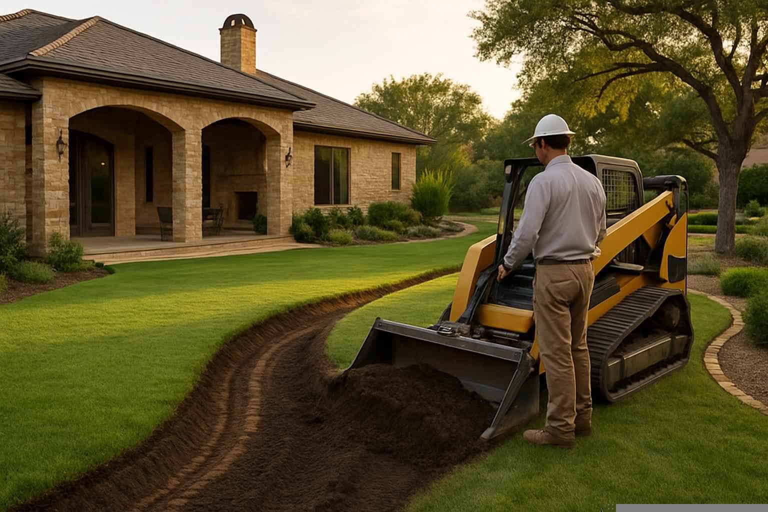 Drainage Solutions Contractor In Llano TX Grading Swale Contractor in Llano TX