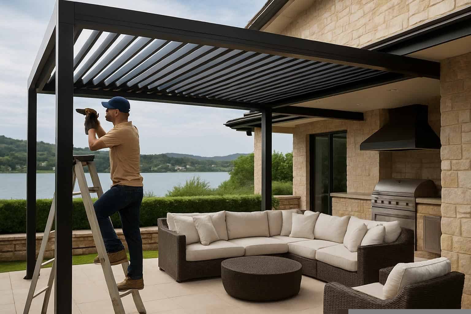 Patio Cover Installation Contractor In Cottonwood Shores TX Louvered Patio Cover Installer in Cottonwood Shores TX