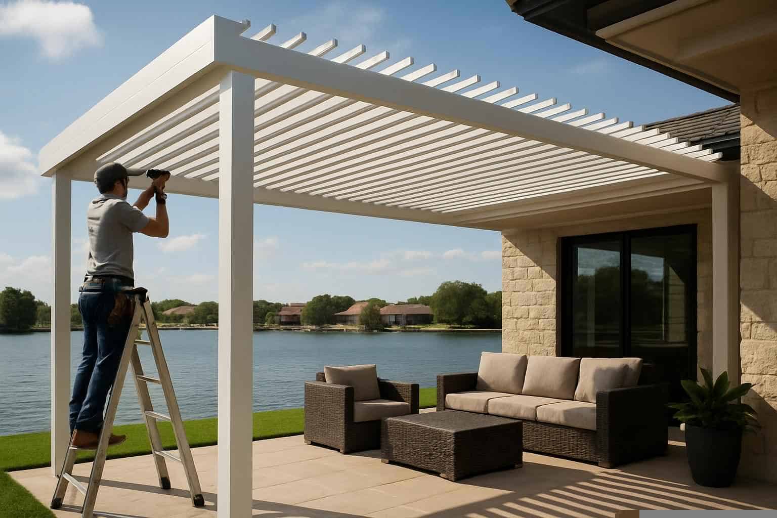 Patio Cover Installation Contractor In Horseshoe Bay TX Louvered Patio Cover Installer in Horseshoe Bay TX